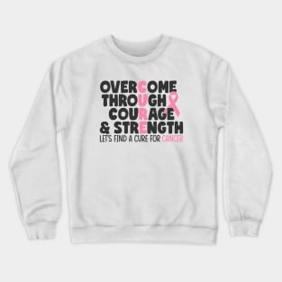 pink ribbon breast cancer support gift Crewneck Sweatshirt